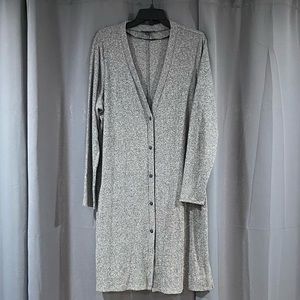 Lane Bryant Duster ribbed button up cardigan- gray size 14/16